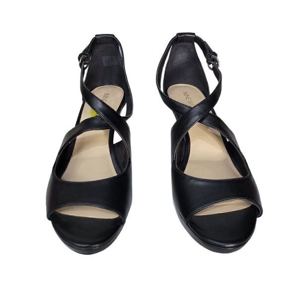 Nine West Black Jubilee Open Toe Heels (Size 9) - Picture 2 of 12